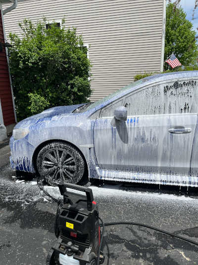 Picture of WRX being washed.